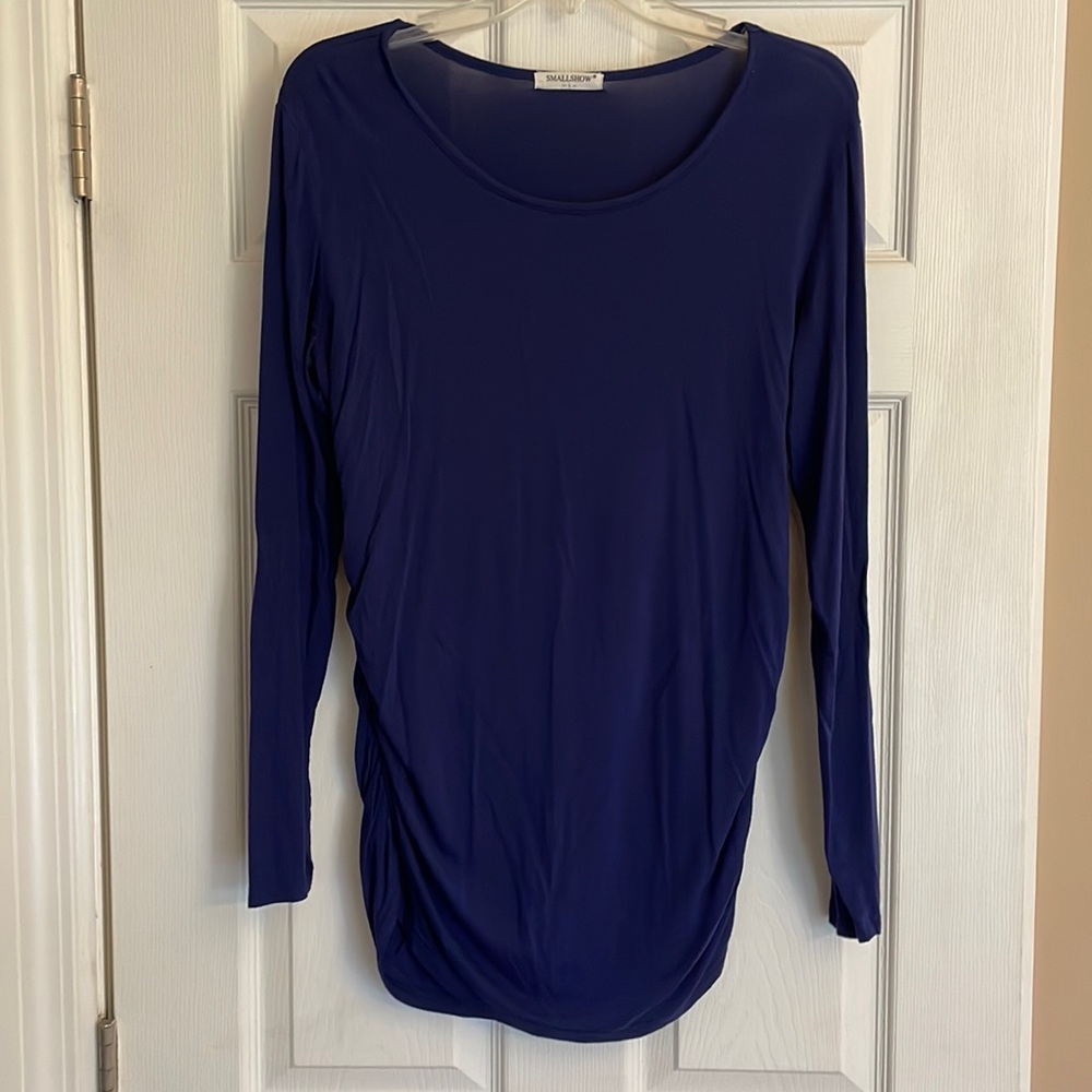 Navy fitted maternity long sleeve tshirt